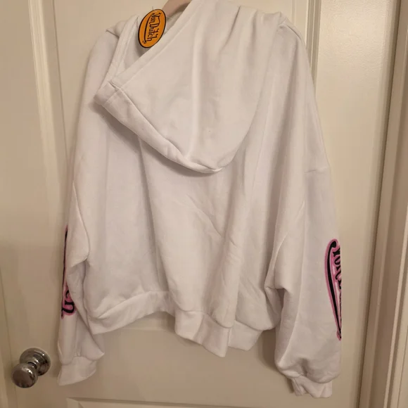 Von Dutch White Hoodie with Pink Accents - Picture 2 of 3